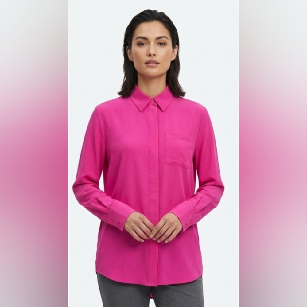 Nine West Pink Button-Up Blouse Size SP